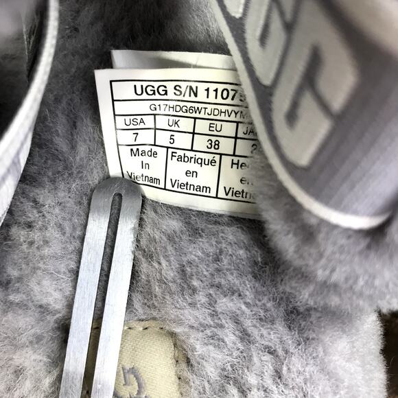 UGG Oh Yeah Amethyst Sheepskin Slingback Slipper Sandals Women 7 Gray Cozy Boho - Picture 9 of 10